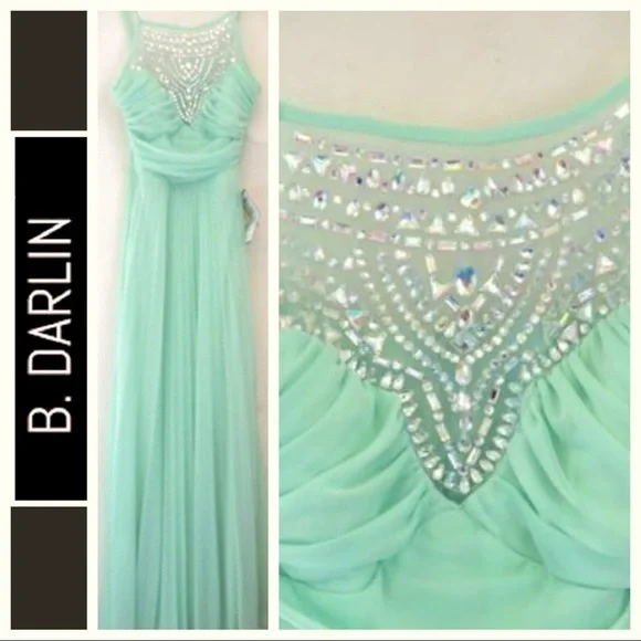 b darlin mint green dress Tia Dorraine Flared Satin Mini Dress main image 1